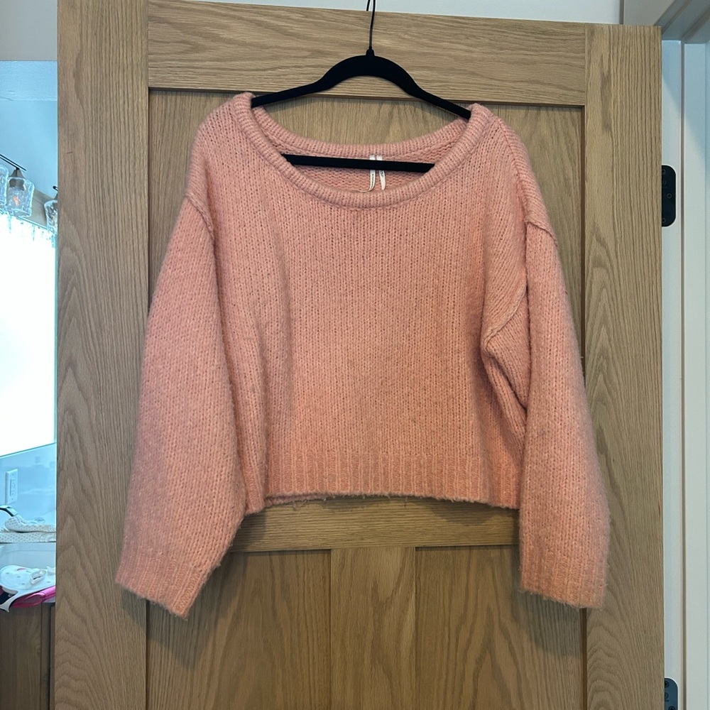 Anthropologie Soft Peach Crew Neck Sweater